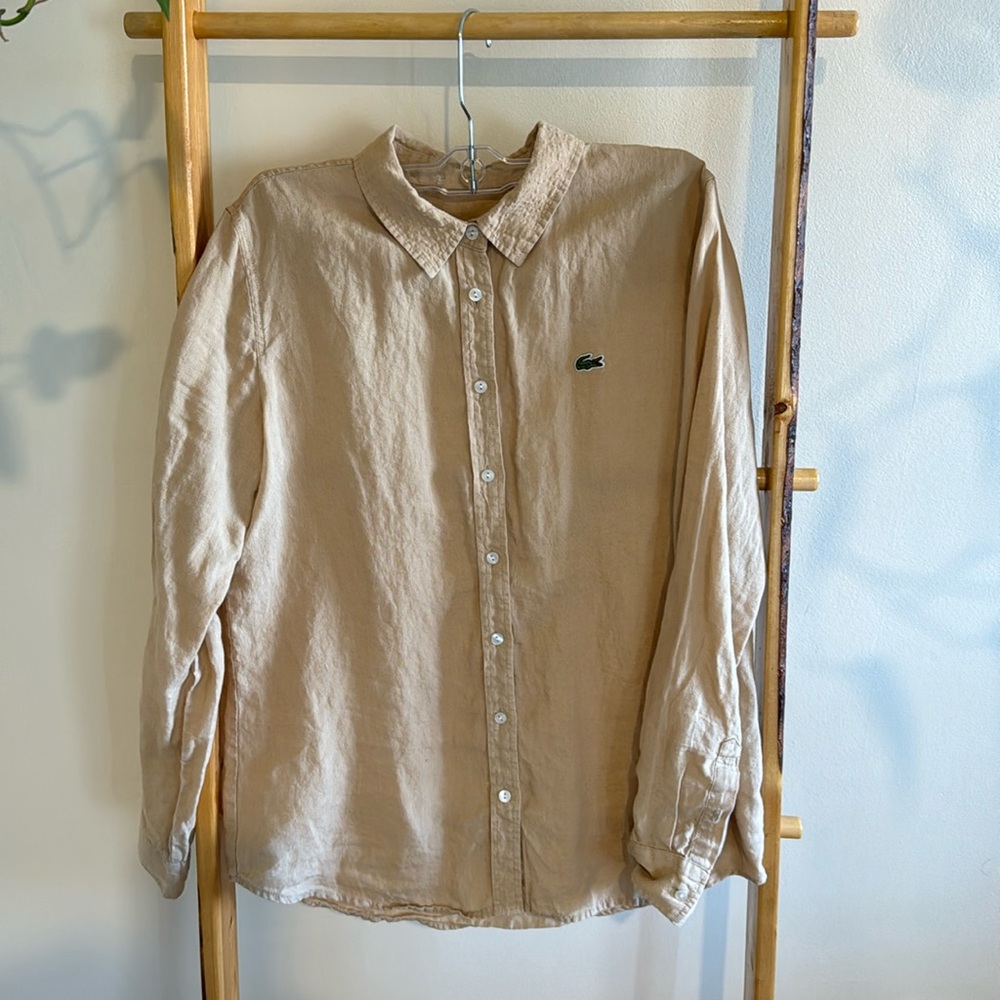 Lacoste linen button down shirt in size 36.